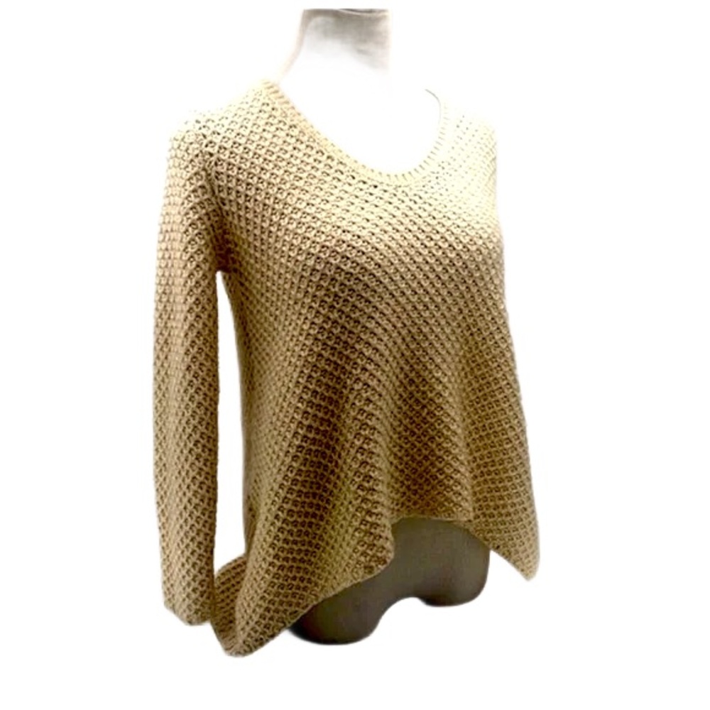 Zara Knit Cream Chunky High-Low Pullover Sweater FREE SHIPPING